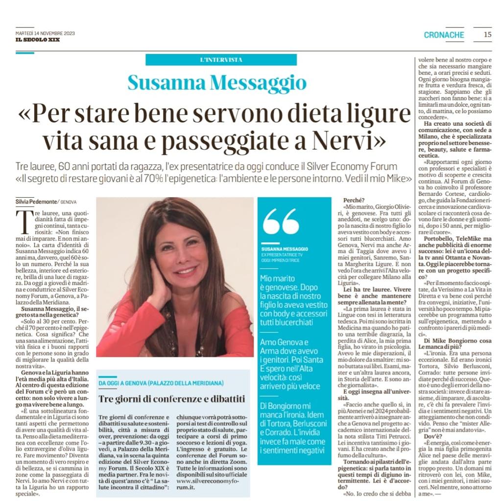 Il Secolo XIX - Intervista a Susanna Messaggio